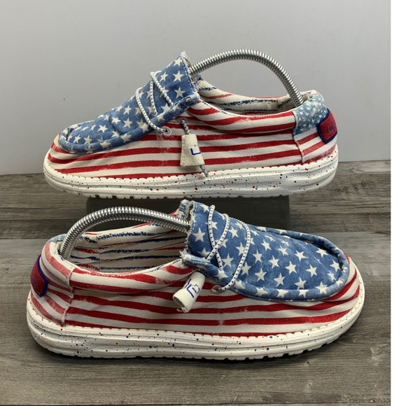 Hey Dude Other - Hey Dude Wally Stars N Stripes Patriotic American Flag Loafers Mens 7 Womens 9